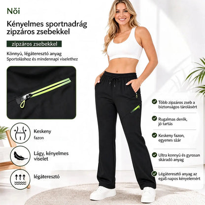 ⏳ Korlátozott ideig tartó ajánlat 🔥 Női, egyenes szabású cargo nadrág – Gumis derékrész; tökéletes munkához, utazáshoz és mindennapi viseletre 👖✨