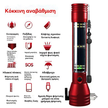 🔥 Ponuka platí len po obmedzenú dobu 🔥🔨 Multifunkčné bezpečnostné kladivo do auta so zabudovanou baterkou a rôznym náradím na prežitie