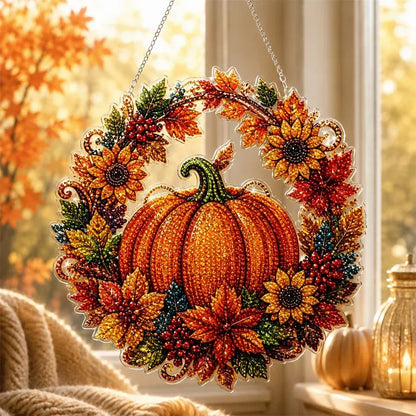 🍁🎃Halloween dekorációs ablak DIY gyémántfestés, 4 vidám minta, mérete 25×25 cm