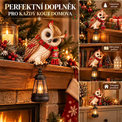 💡🦉Gyantából készült figura – karácsonyi bagoly lámpással