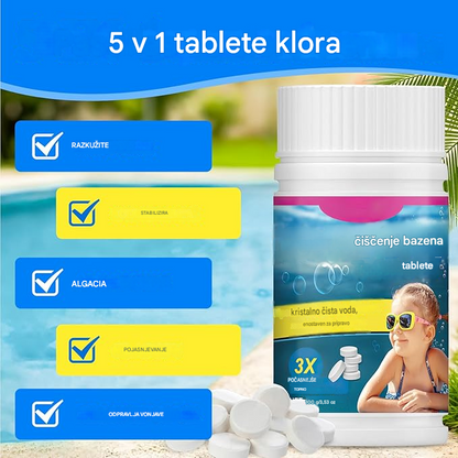 🔥【Kupite 1, dobite 1 gratis】🏊‍♀️💧Tablete za čiščenje bazenov za čisto in prozorno vodo.