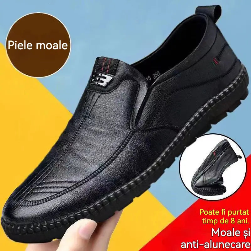 [38-44] 👞 Puha bőr cipő idősebb férfiaknak | Légáteresztő és kényelmes | Fáradtságmentes járás