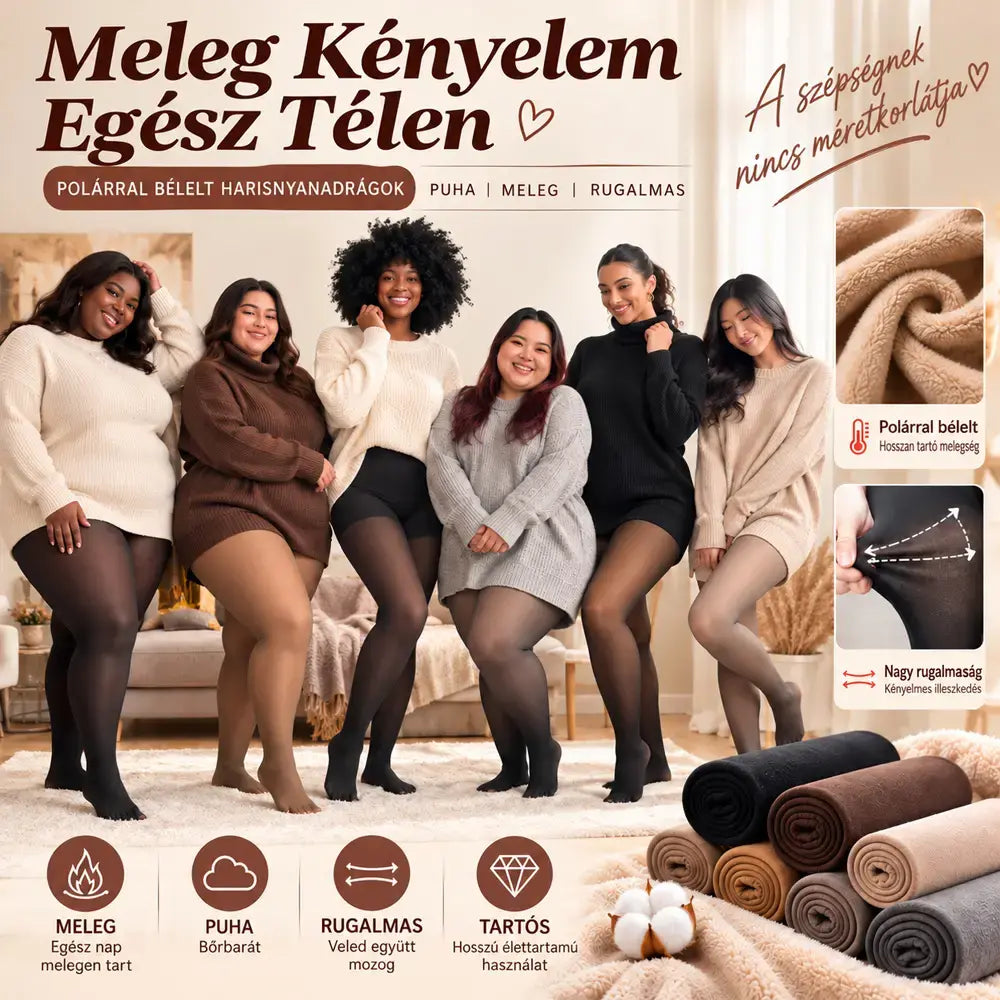 ✨【XS–3XL / 4 szín】Tél se legyen akadály! Meleg harisnya, ami bőrnek látszik 🥰