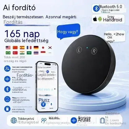 AI nyelvi fordítóeszköz – Valós idejű, kétirányú hangfordító többnyelvű támogatással
