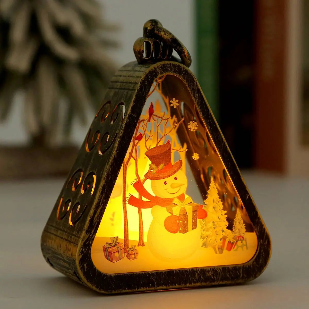 🌲🎅【1 db-os szett.】🎁✨Karácsonyi retró éjszakai fények | Világító hóember dekoráció + ablakpárkány vagy asztaldísz