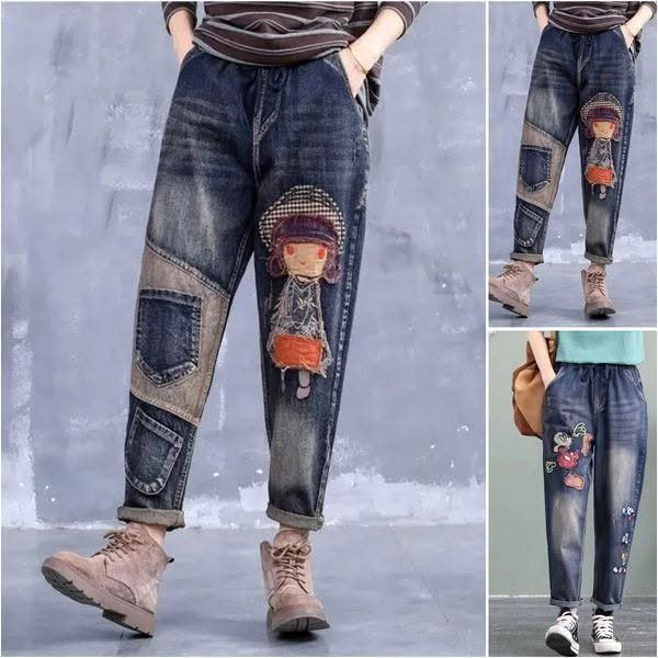 🔥【Zľava 30 %】【S-5XL】Módne dámske džínsy s elastickým pásom, moderné a pohodlné, dostupné v mnohých veľkostiach