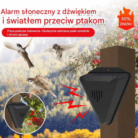 📣📣Uniwersalny alarm dźwiękowy i świetlny odstraszający ptaki na energię słoneczną do sadów, stawów rybnych i pól ryżowych