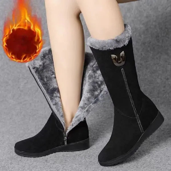 【30%OFF】【35-41】Sokoldalú lábszárközépig vastagított bársony hócsizma