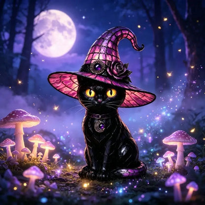 💥 50% kedvezmény! 🔥 Gótikus Halloweeni Boszorkány és Macska asztali lámpa