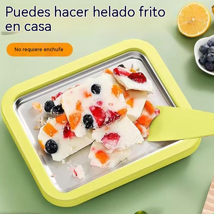 🍦🧊Nueva máquina para hacer yogur frito en casa, plato para hacer helado frito casero