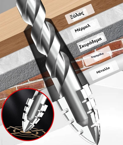 🥇【3+4+5+6+8+10+12mm】Excentrický vrták siedmej generácie z extrémne tvrdej volfrámovej ocele so zúbkovanou hranou
