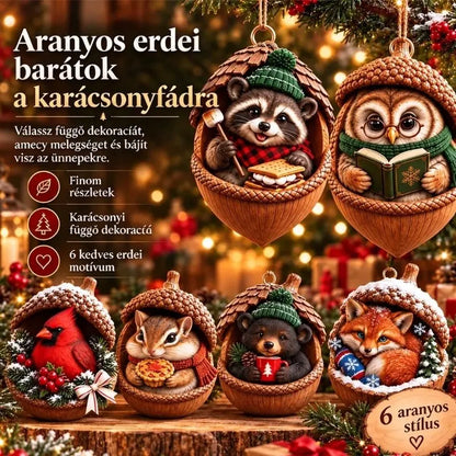 🎉【Vásárolj 6-ot, kapsz 6-ot ingyen】🤩12 termék 8500 Ft-ért 🎁Vadonatúj 2D akril karácsonyi dizájn: fenyőtoboz forma és állatminták