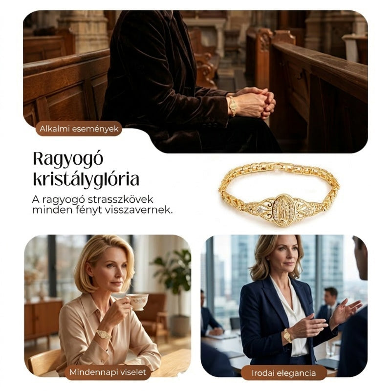 ✨🎁 Elegáns, virágmintás, üreges Szűz Mária karkötő 💖