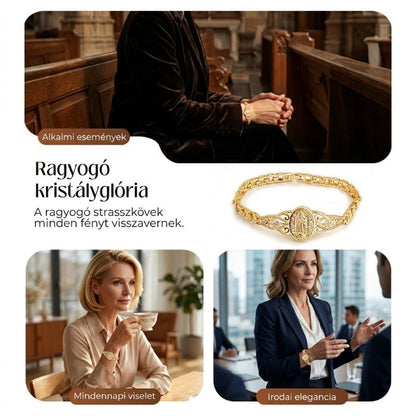 ✨🎁 Elegáns, virágmintás, üreges Szűz Mária karkötő 💖