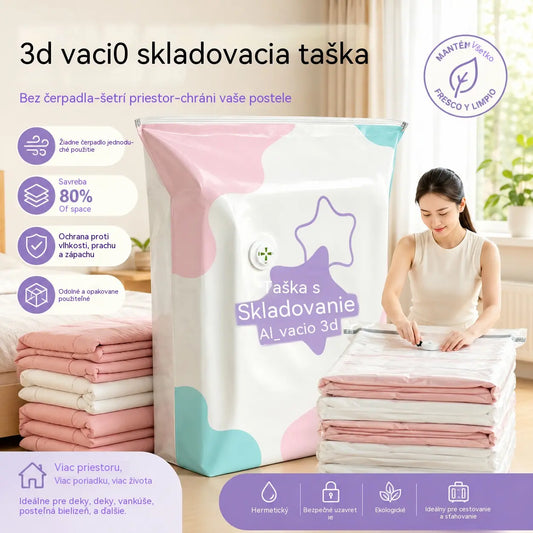 【5-dílná sada】Velká, stlačitelná vakuová úložná kapsa: nevyžaduje pumpičku, je nepropustná a ideální pro úsporu místa v kufru a doma