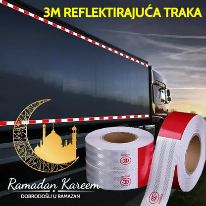 🚛【30M】🌙🔆Crveno-bijele reflektirajuće naljepnice, reflektirajuće trake za kamione
