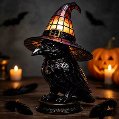 💥 50% kedvezmény! 🔥 Gótikus Halloweeni Boszorkány és Macska asztali lámpa