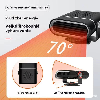 🚗🔥 Φορητή θερμάστρα αυτοκινήτου και ανεμιστήρας 2 σε 1 - περιστροφή 360°, γρήγορη απόψυξη, θέρμανση και ψύξη, εξαιρετικά αθόρυβη και ελαφριά για όλες τις εποχές!