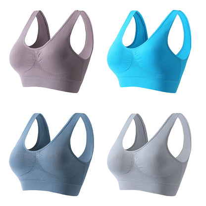【4 kosi】【S-5XL】Seksi push-up modrček brez žice in za večje velikosti