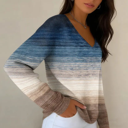 👚👚Új női pulóver hosszú ujjal és V-nyakkal
