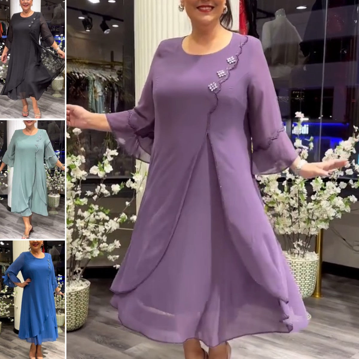 【S-5XL】❤️Új, kiváló minőségű sifon ruha