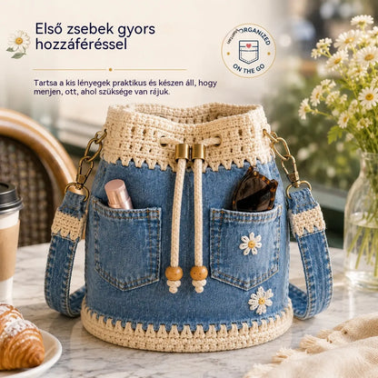 👝Egy bohém stílusú szőtt farmertáska, amely minden megjelenésedhez illik ✨