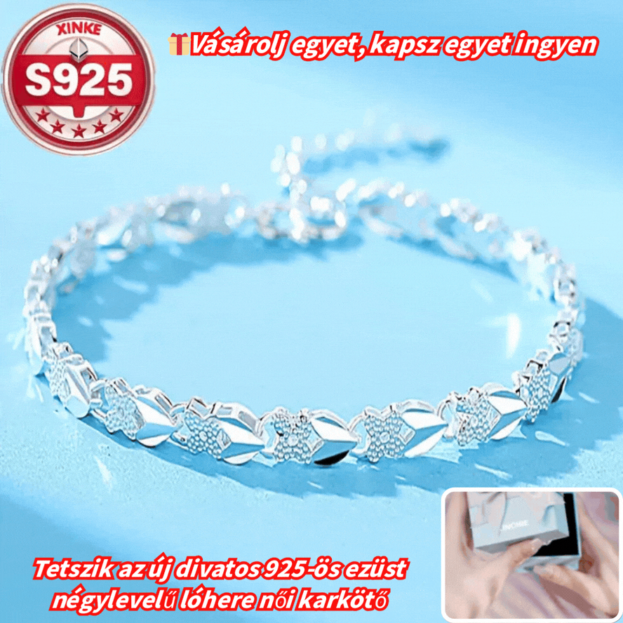 ✨2 darab 9300 Ft💖Új divatos 925 sterling ezüst női karkötő🍀