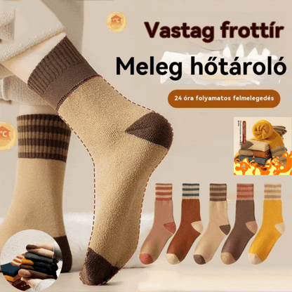 【🔥10 pár】🎁Új, vastagított, meleg pamutzokni őszre és télre