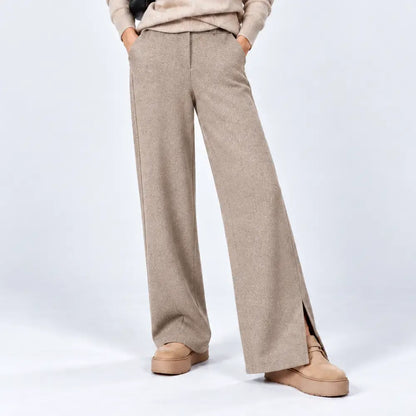 👖【S-3XL】Női bő szárú nadrág őszi/téli viseletre - Meleg gyapjú anyag, egyenes szárú, bő szabású