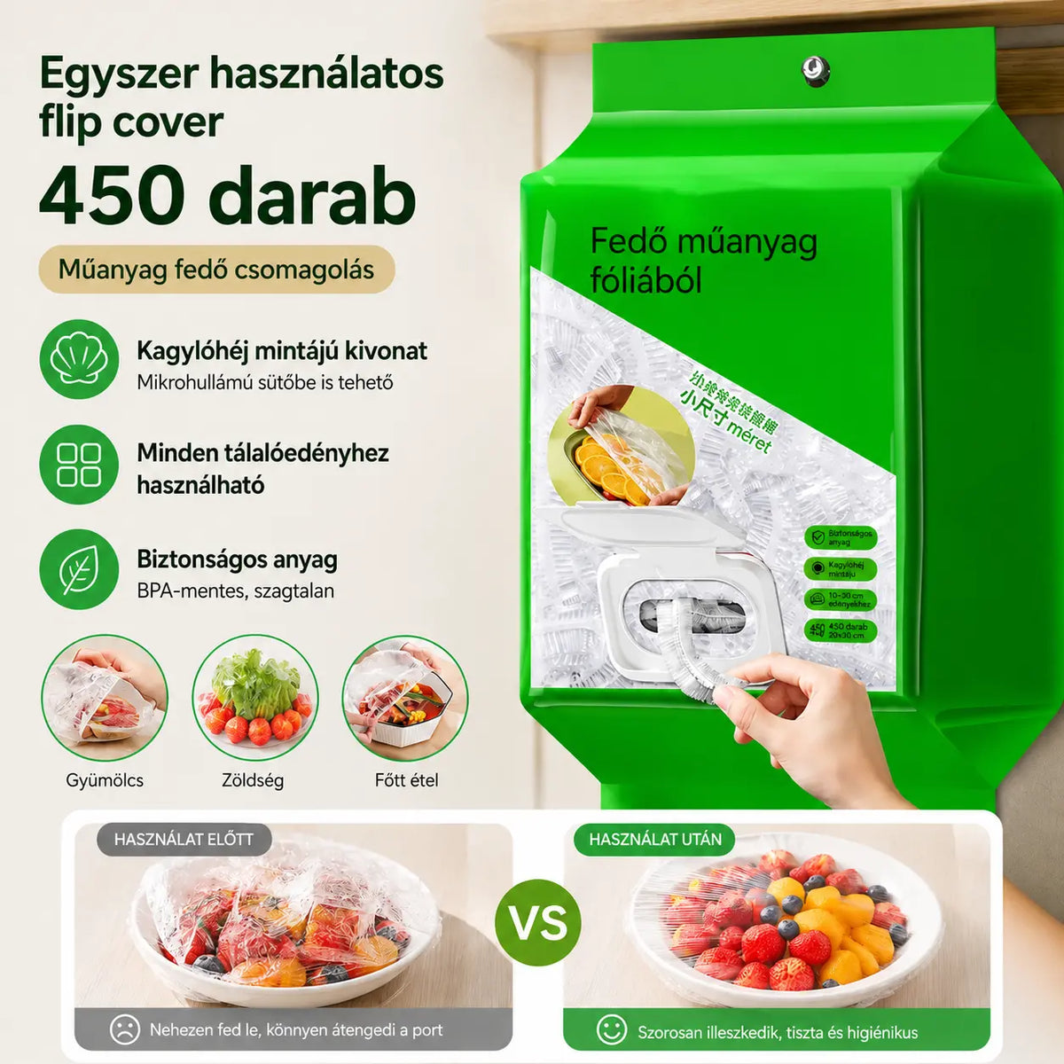 🥗✨ 450 darab = egy évre elegendő/9900 Forint | Rugalmas fedők tányérokhoz, tálakhoz és edényekhez