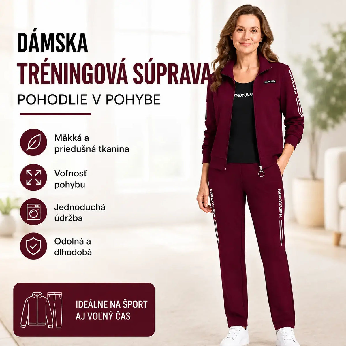🌸 Elegancia és maximális kényelem! Elegáns 3 részes női szabadidőruha (cipzáras dzseki + póló + nadrág / Méretek: M–6XL)! ✨
