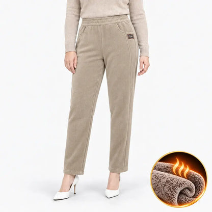 👖【S-2XL】Új női szigetelt nadrág őszre és télre – magas derekú, egyenes szárú, karcsúsító, meleg