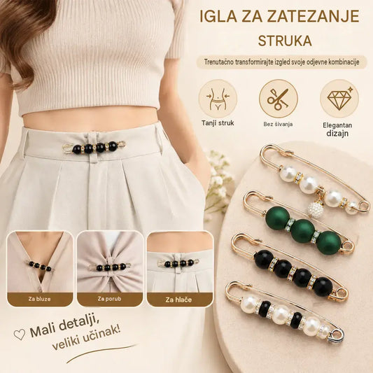 ✨ Elegantne biserne sponke za prilagajanje pasu in izreza (komplet 12 kosov: 6 modelov x 2 kosa) 👗 | 💎 Brez šivanja · Elegantne in praktične