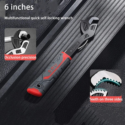 【6 inches】 Samozaciskowy zestaw kluczy wielofunkcyjnych Zestaw kluczy do rur Narzędzie do kluczy przemysłowych-4236984