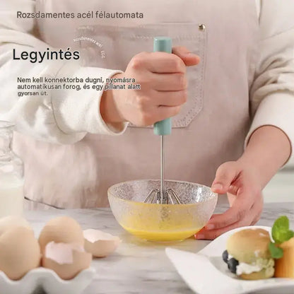 7800 Ft [2 darabos készlet] Félautomata rozsdamentes acél tojáshabverő