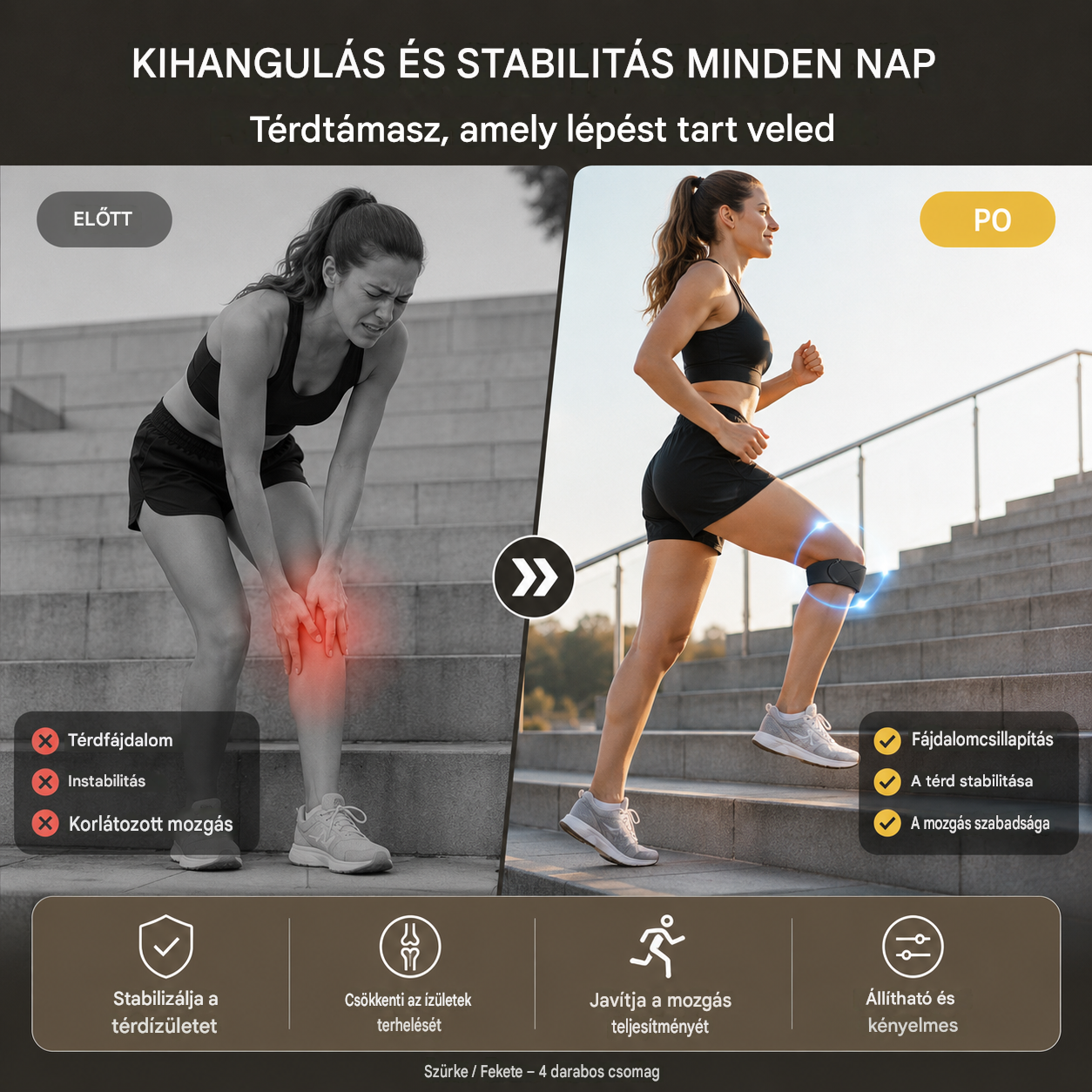 4 darab 8300 Ft🏃‍♀️ Sport térdrögzítő👉 A térdnek időre van szüksége. Ez a tapasz megadja neked.