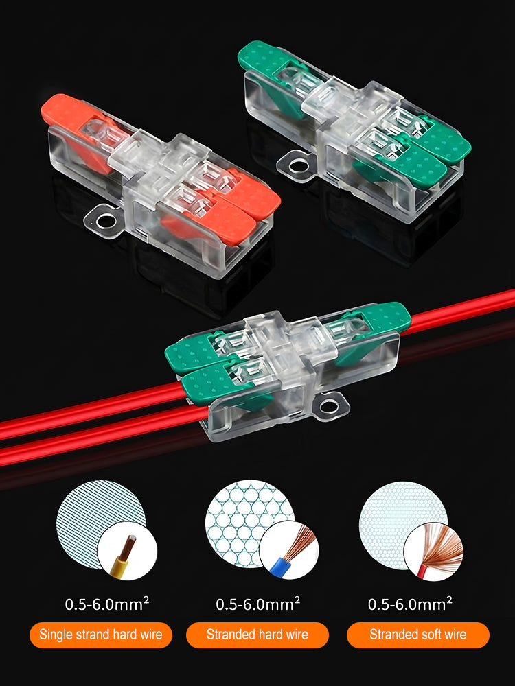 🩷 Terminales de conexión rápida tipo Y y H, compatibles con conductores flexibles y rígidos.
