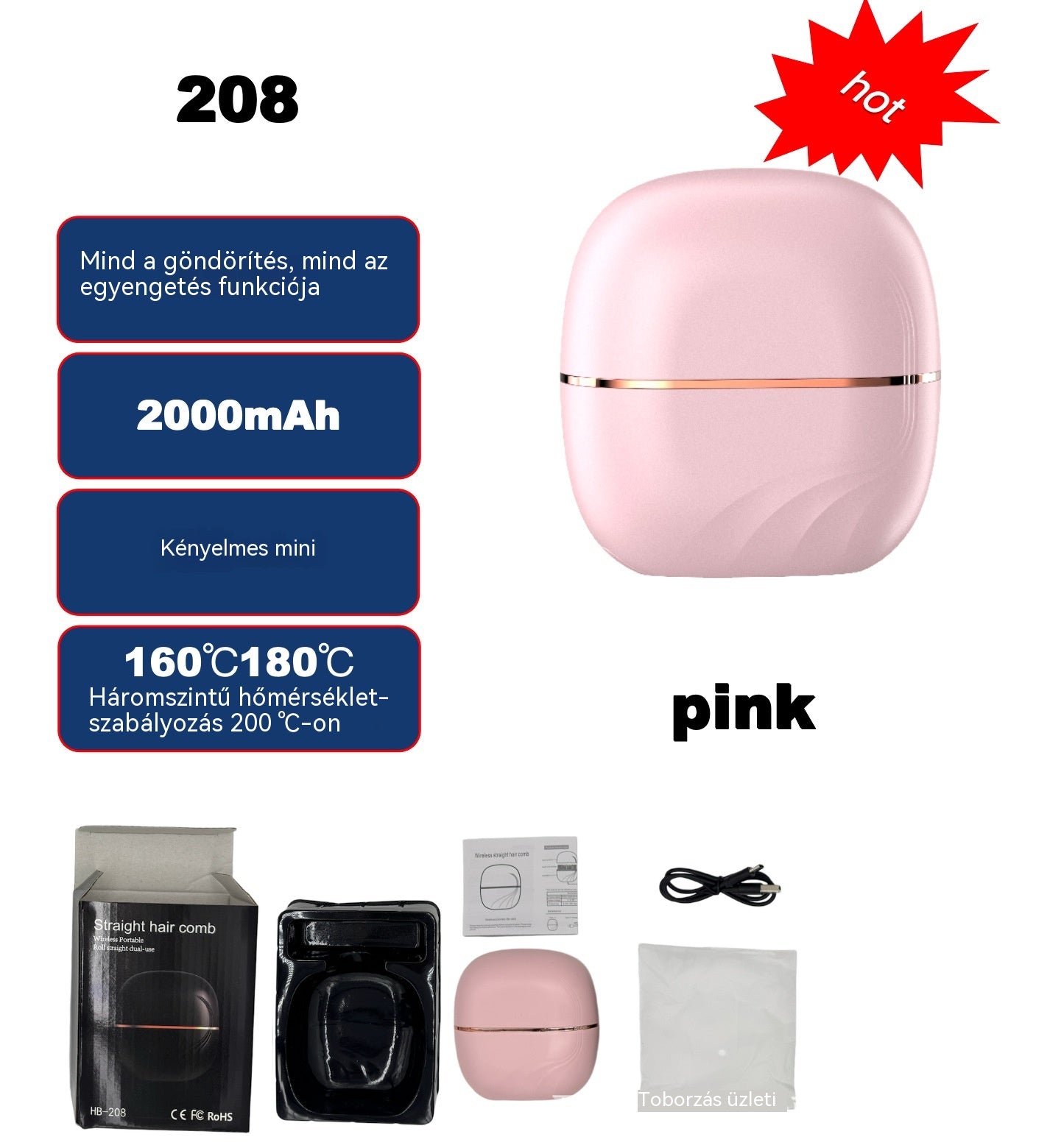 ✨ 💁‍♀️Ez az intelligens, vezeték nélküli hajvasaló lehetővé teszi, hogy otthon is szalonminőségű hajápolásban részesülj!