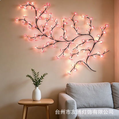 ✨ Flexibilní LED světla ve tvaru vinné révy a květin: ozdobte si domov magickou a teplou atmosférou 🦋💡