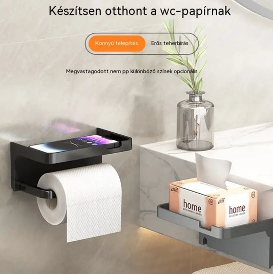 🧻Fali WC-papír-tartó tárolópolccal📦