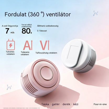 💨 Új hordozható mini kültéri ventilátor: Könnyű, mindössze 80 g, tehermentes utazáshoz, kényelmes viselet egész nap🛡️