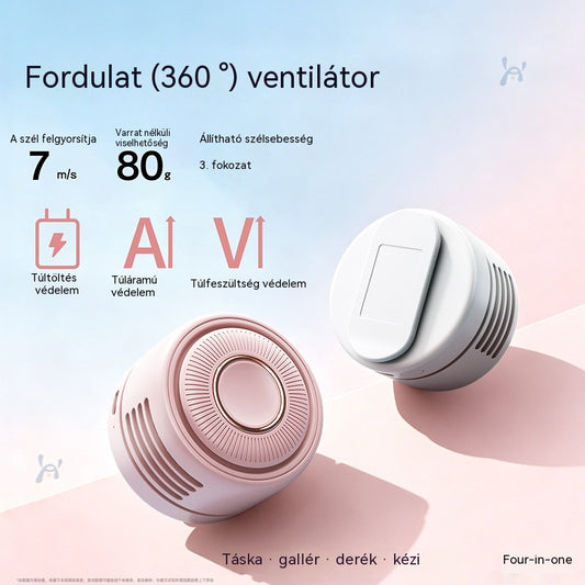 💨 Új hordozható mini kültéri ventilátor: Könnyű, mindössze 80 g, tehermentes utazáshoz, kényelmes viselet egész nap🛡️