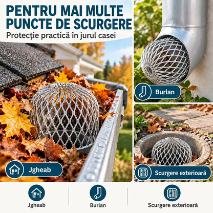 🍂 Ereszcsatorna- és lefolyócső-védők dugulás ellen (10 darabos készlet) · Alumíniumötvözetből · Állítható forma · Egyszerű telepítés – szerszámot sem igényel!