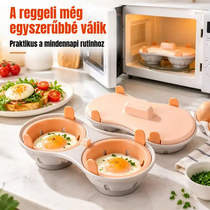 🥚✨ Mikrohullámú tojásfőző, gyors és praktikus pároló fedővel, BPA-mentes főzőedény kemény tojáshoz, buggyantott tojáshoz és rántottához percek alatt 🍳