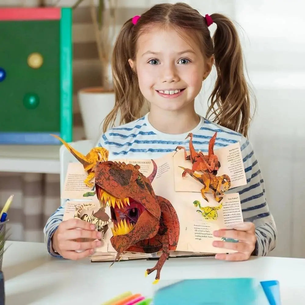 📕🦖🔥3D Őskori Enciklopédia Felugró Dinoszaurusz Könyv Dinoszaurusz Enciklopédia
