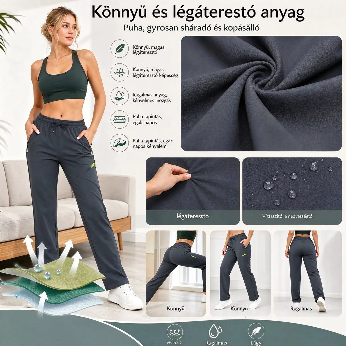 ⏳ Korlátozott ideig tartó ajánlat 🔥 Női, egyenes szabású cargo nadrág – Gumis derékrész; tökéletes munkához, utazáshoz és mindennapi viseletre 👖✨