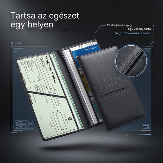 【Egyet fizet kettőt kap】Autó forgalmi engedély és biztosítási kártya tartó, lopásgátló és demagnetizációgátló