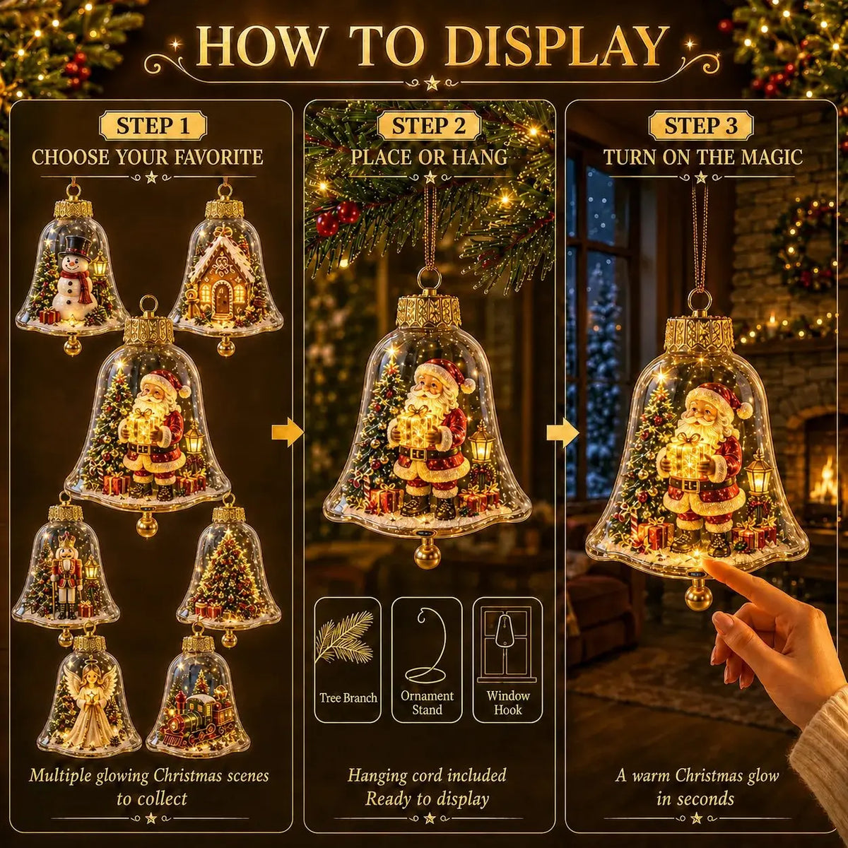 ✨🎄 Osvetlené vianočné dekorácie – Žiarivá vianočná miniscéna