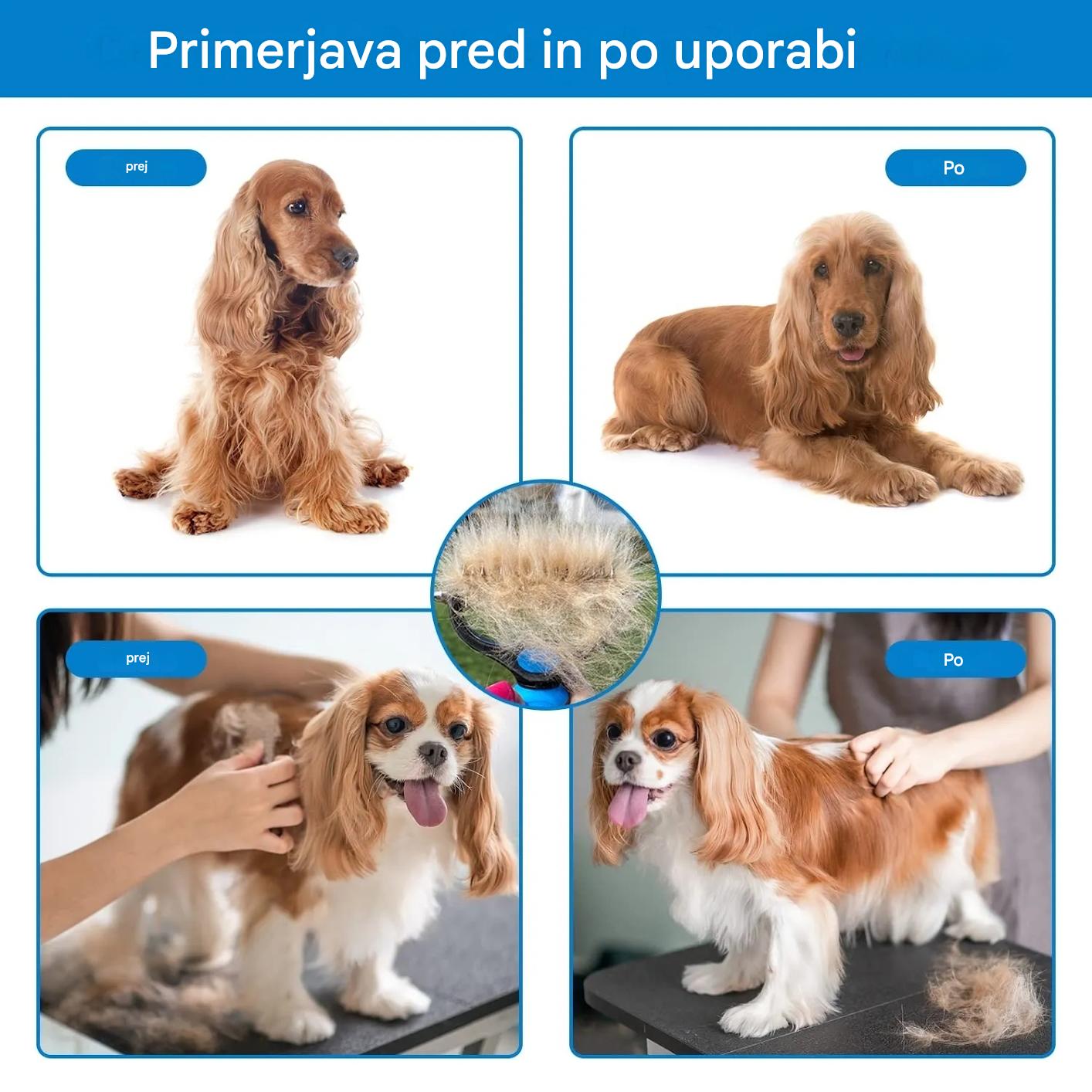 🐾 Profesionalna krtača za odstranjevanje dlak za pse in mačke: nežna, učinkovita in brez dlak za dom! ✨💖