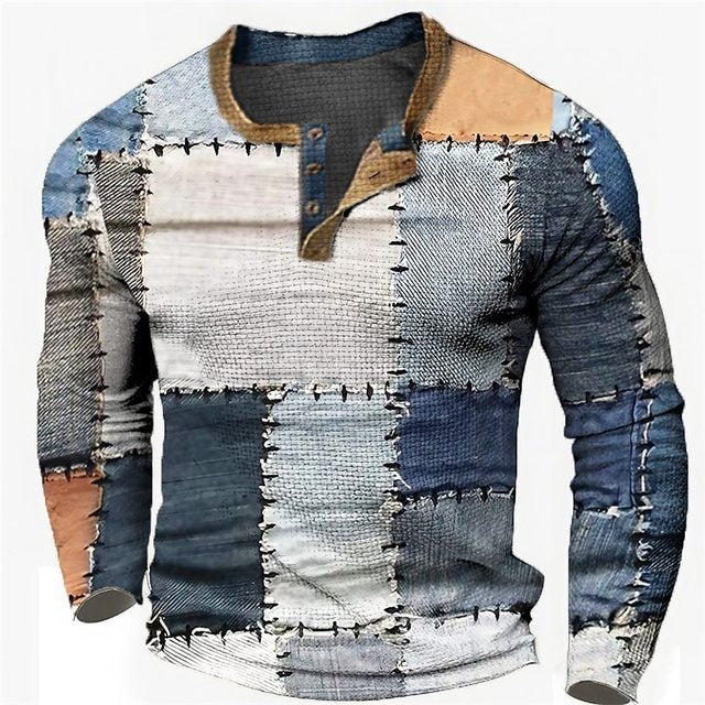 🔥🔥Nova moška polo majica z dolgimi rokavi in velikim tiskom【S-4XL】